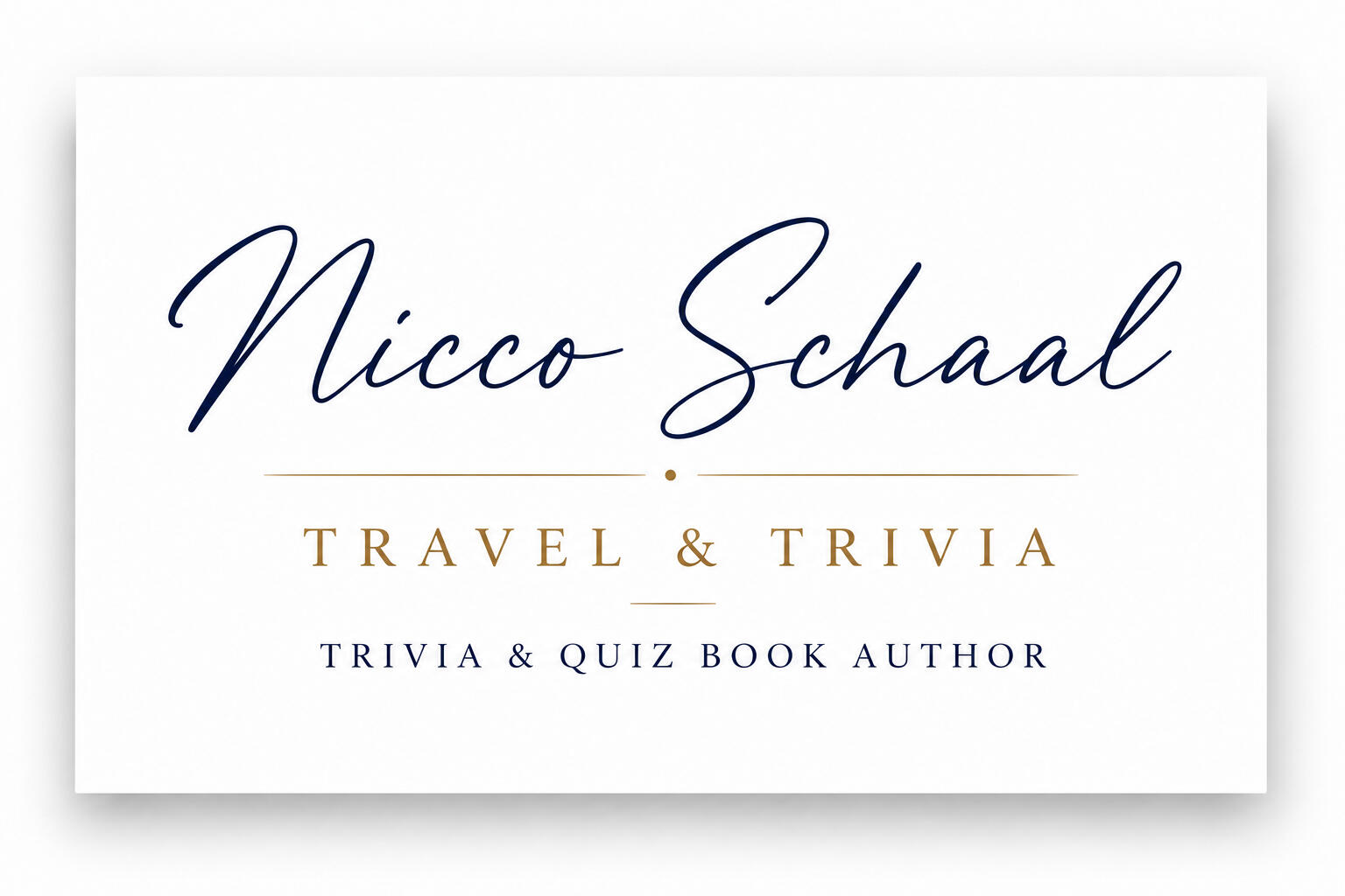 Nicco Schaal - Autor TRAVEL & TRIVIA
